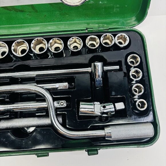 Vintage Rockford 25 piece 1/2 inch drive socket set W/ case Japan - Picture 4 of 12